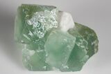Cubic Green Fluorite on Milky Quartz Crystal - Inner Mongolia #179972-1